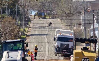 Sábado y domingo de obras: avanza el cementado de calles en barrio Progreso