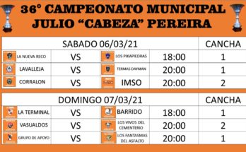 El sábado 6 de marzo comienza el Campeonato Municipal de Fútbol