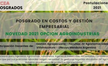 En modalidad a distancia: Posgrado de Udelar en Costos y Gestión Empresarial – Opción Gestión Agroindustrial