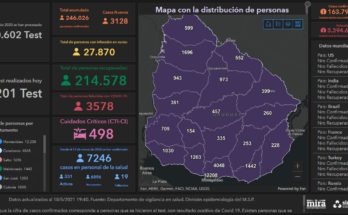 SINAE confirmó 205 nuevos casos de Covid-19 este martes en Salto y 4 fallecimientos. Hay 1.696 personas cursando la enfermedad