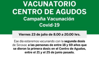 Comunicado sobre vacunación contra el Covid-19 en Centro de Agudos