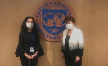 Ministra Azucena Arbeleche se reunió con directora gerente del Fondo Monetario Internacional