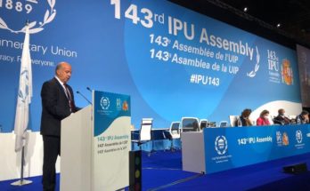 Senador Couthino cerró su intervención con un discurso final en la sesión de la Unión Parlamentaria Mundial