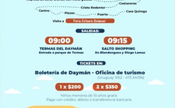 Este sábado 12 el Bus Turístico recorre la ciudad de Salto y sus alrededores