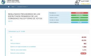 Referéndum LUC: En Salto se impuso el NO por casi 3 mil votos sobre el SÍ
