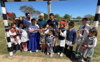 Con la presencia del intendente Lima se inauguró la plaza construida en la Escuela 120