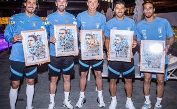 Los cinco históricos de la selección fueron homenajeados por disputar cuatro Mundiales