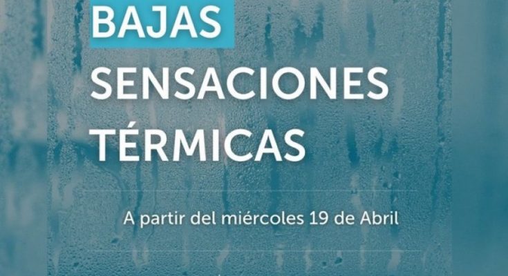 Inumet advierte por descenso en la temperatura