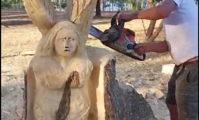 «Arte en motosierra» en las Termas del Daymán