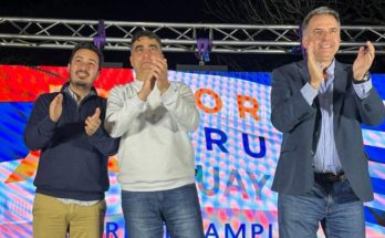 Gran acto frenteamplista en Salto con los intendentes Yamandú Orsi y Andrés Lima