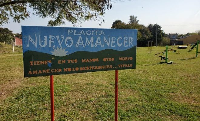 Intendente Lima destaca nuevas mejoras en la Placita Nuevo Amanecer en Barrio Constitución