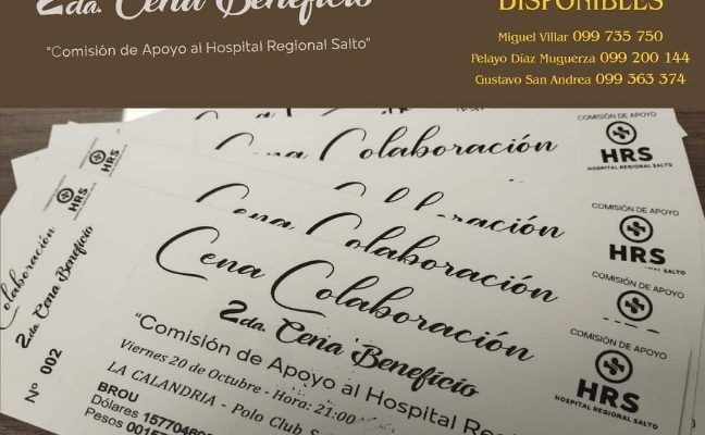 Quedan tickets disponibles para la Cena Show en beneficio de la Comisión de Apoyo al Hospital Regional Salto