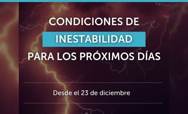 Inumet emitió un aviso especial para el sábado, Nochebuena y Navidad