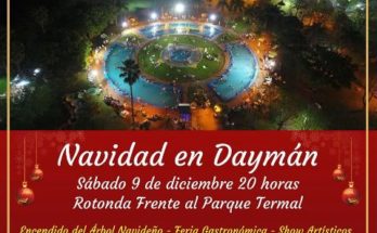 Daymán celebra con espectáculos y el encendido de un árbol navideño gigante en plena calle