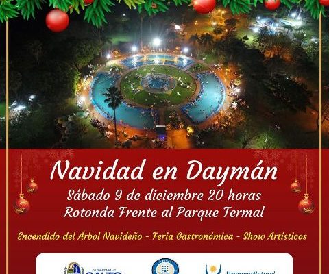 Daymán celebra con espectáculos y el encendido de un árbol navideño gigante en plena calle