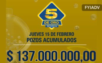 Nuevo 5 de Oro millonario: este jueves 15 de febrero hay 7 millones en pozos acumulados