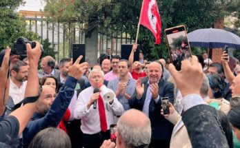 Dirigente de Vamos Salto y Germán Coutinho acompañaron al candidato Tabare Viera