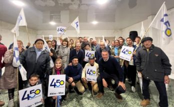Un importante grupo de dirigentes de la Lista 450 acompañaron a Álvaro Delgado en su gira por localidades del interior