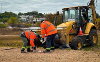 Andrés Lima informó sobre los trabajos de limpieza de calles y veredas tras la bajante del río Uruguay