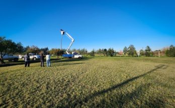 La Intendencia realiza la iluminación de la cancha de Cizaña Fútbol Club