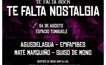 El rock y la nostalgia se unen este 24 de agosto en el Espacio Tunguelé