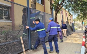 Intendente Andrés Lima y Director de Servicios Públicos destacan trabajos en la Escuela Nº1