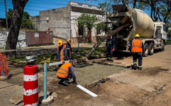 El Intendente recorrió las obras de recambio de paños de hormigón en el centro de Salto