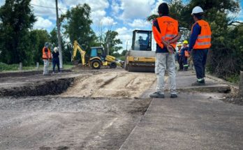 Intendente Lima y director Gómez supervisaron las obras en el puente sobre el arroyo San Antonio