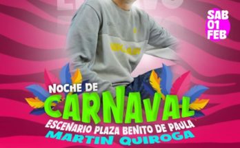 Este sábado noche de carnaval en la Plaza Benito de Paula en Salto Nuevo