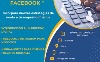 Lanzamiento Taller “Estrategia de Venta por Facebook e Instagram” en Salto