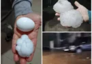 Tremendo: granizo de tamaño descomunal y lluvias copiosas castigaron varios departamentos
