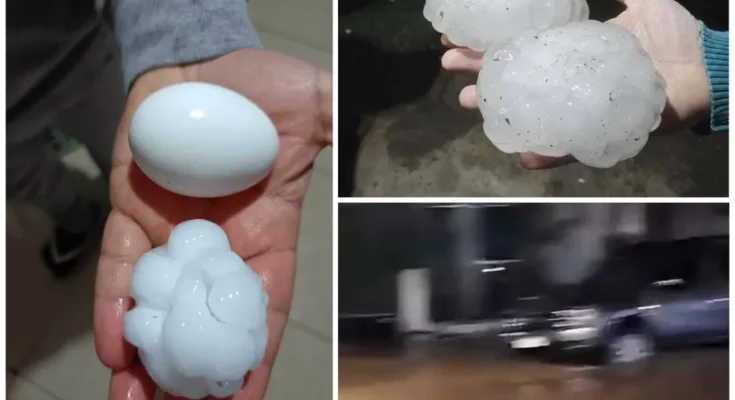 Tremendo: granizo de tamaño descomunal y lluvias copiosas castigaron varios departamentos Tremendo: granizo de tamaño descomunal y lluvias copiosas castigaron varios departamentos