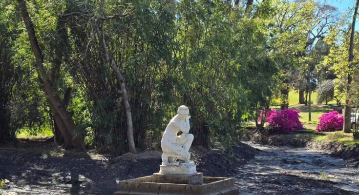 Continúan los trabajos de limpieza del arroyo Sauzal en el Parque Solari