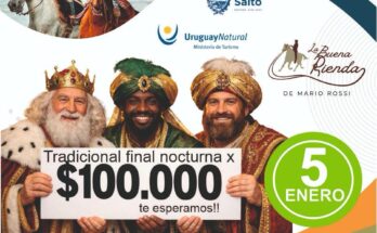 Finales del Campeonato Nacional de Pruebas de Rienda y llegada de los Reyes Magos en Termas del Daymán