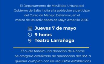Invitación al Curso de Manejo Defensivo en el marco de Mayo Amarillo 2026