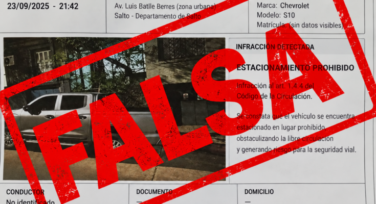 Gobierno de Salto advierte por boletas falsas de multas de tránsito Gobierno de Salto advierte por boletas falsas de multas de tránsito