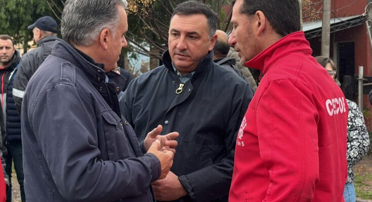 Presidente Orsi recorrió junto al intendente Albisu zonas afectadas por el temporal