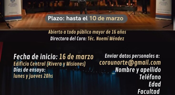 Inscripciones abiertas para integrar el Coro de Udelar – Salto Inscripciones abiertas para integrar el Coro de Udelar – Salto