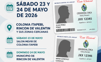 Oficina Electoral realizará jornadas de inscripción y renovación de credenciales en Colonia Itapebí y Rincón de Valentín