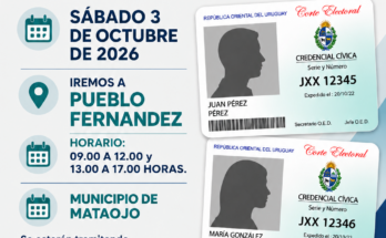 Oficina Inscriptora Móvil atenderá en Pueblo Fernández el sábado 3 de octubre