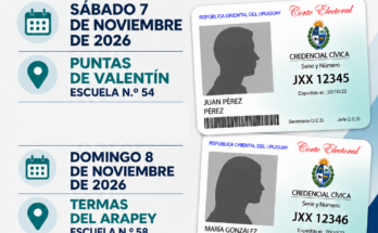 La Oficina Electoral Móvil atenderá el 7 y 8 de noviembre en Puntas de Valentín y Termas del Arapey