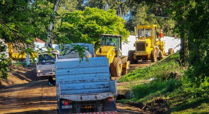 Obras de acondicionamiento en las calles internas del parque Harriague Obras de acondicionamiento en las calles internas del parque Harriague