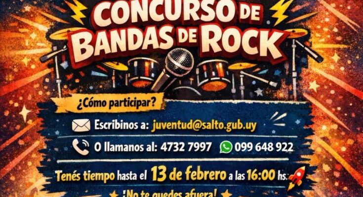 La Secretaría de Juventud impulsa el Concurso de Bandas de Rock en Salto