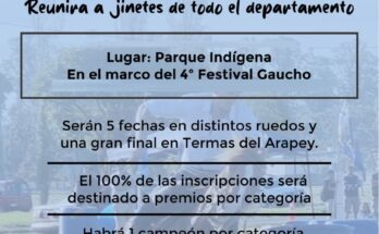 Se posterga la primera fecha del Campeonato Departamental de Pruebas de Riendas por pronóstico de mal tiempo