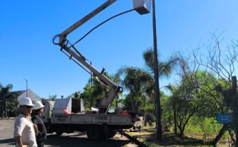 Comenzó el recambio de iluminación en la costanera y el microcentro de Termas del Daymán