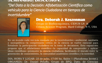 Seminario “Del Dato a la Decisión: Alfabetización Científica como vehículo para la Ciencia Ciudadana en tiempos de incertidumbre”