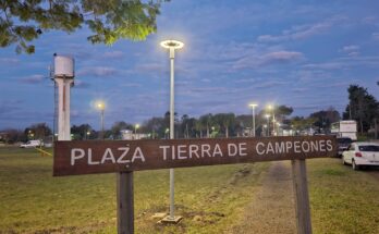 La Plaza Tierra de Campeones estrenó nueva iluminación en Termas del Daymán