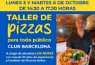 Taller de Pizzas en el Club Barcelona se posterga para el 5 y 6 de octubre