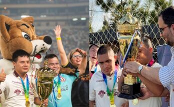 El equipo de Futsal Down de Universitario de Perú exhibió la Copa “Gobierno de Salto” en el Monumental de Lima