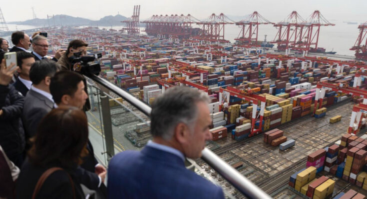 Orsi recorrió el puerto de Shanghái, la terminal logística marítima más grande del mundo